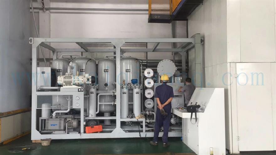南京環保公司雙級真空濾油機現場使用